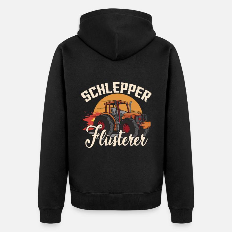 Schlepper Flüsterer | Traktor | Trecker - Unisex Premium Bio Zip Hoodie - Schwarz