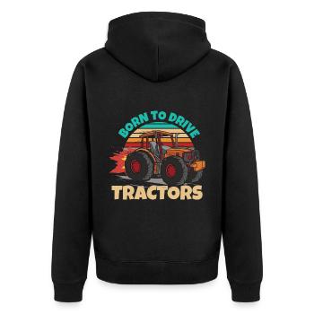 Tractor Boys Vêtements - Veste à capuche bio Premium Unisexe - noir - Dos - Nico (187cm)
