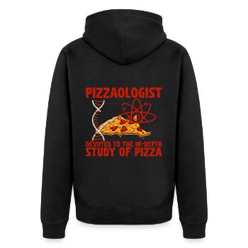 Pizzaologist, To The In-Depth Study Of Pizza 2 - Unisex Premium Organic Zip Hoodie - black - Back - Nico (187cm)