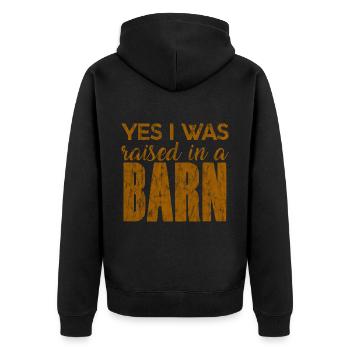 Yes I Was Raised In A Barn 3 - Unisex Premium Organic Zip Hoodie - black - Back - Nico (187cm)