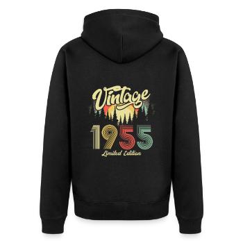 1955 Anniversaire né en 1955 Retro Vintage - Veste à capuche bio Premium Unisexe - noir - Dos - Nico (187cm)