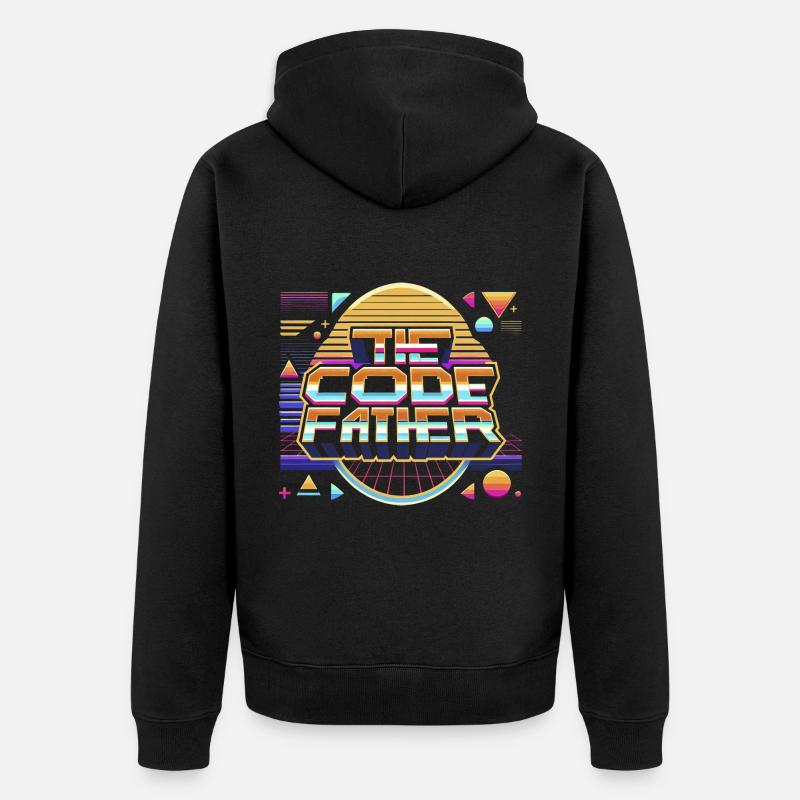 Le Père du Code 8 - Veste à capuche bio Premium Unisexe - noir