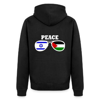 Free Palestine Israel peace - Veste à capuche bio Premium Unisexe - noir - Dos - Nico (187cm)