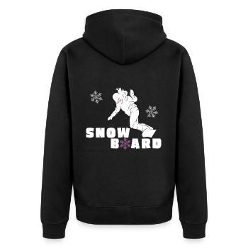 Snowboarding Boarder Snowboard Winterurlaub Piste - Unisex Premium Bio Zip Hoodie - Schwarz - Hinten - Nico (187cm)