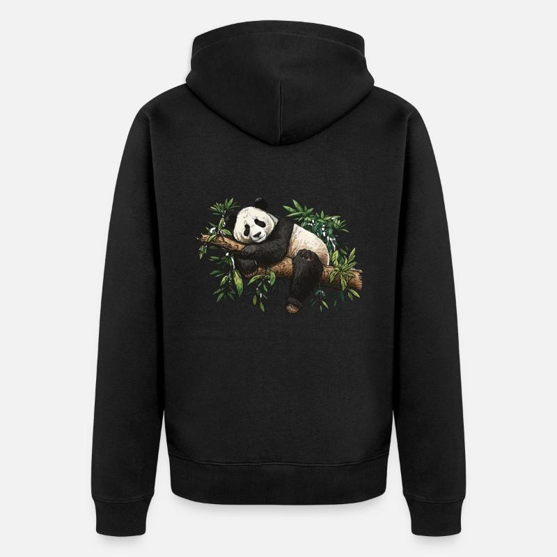 Le panda en bambou - Veste à capuche bio Premium Unisexe - noir