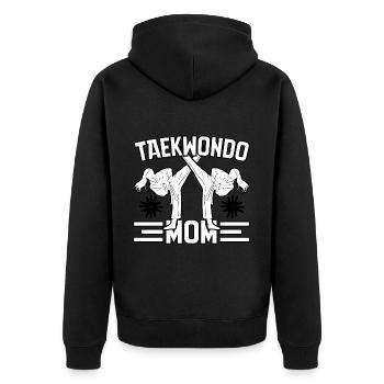 Maman Taekwondo - Veste à capuche bio Premium Unisexe - noir - Dos - Nico (187cm)