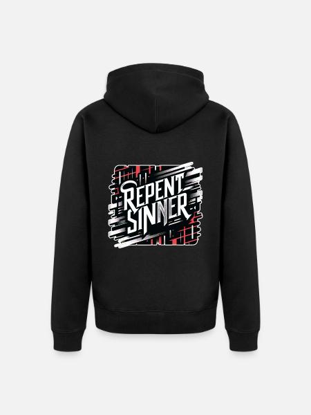 Repent Sinner 18 - Unisex Premium Organic Zip Hoodie - black