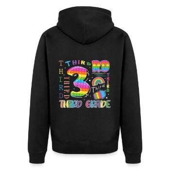 Écolier de 3e année Premier jour d’école - Veste à capuche bio Premium Unisexe - noir - Dos - Nico (187cm)