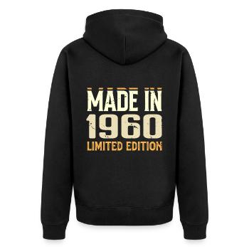 Cadeau Anniversaire 1960 Génial Depuis 1960 Retro - Veste à capuche bio Premium Unisexe - noir - Dos - Nico (187cm)