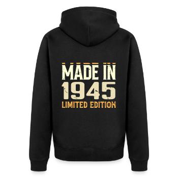 Cadeau Anniversaire 1945 Génial Depuis 1945 Retro - Veste à capuche bio Premium Unisexe - noir - Dos - Nico (187cm)