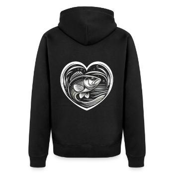 Poisson bar - Veste à capuche bio Premium Unisexe - noir - Dos - Nico (187cm)