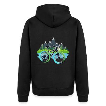 T-shirt VTT - Mugs d’extérieur Sacs Vélo - Veste à capuche bio Premium Unisexe - noir - Dos - Nico (187cm)