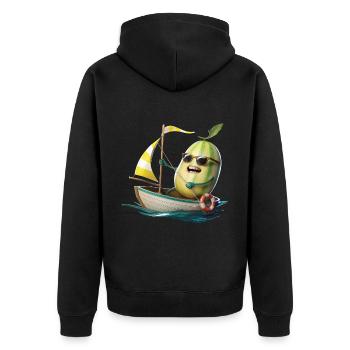 Obst Honigmelone Bootfahren Geschenk - Unisex Premium Bio Zip Hoodie - Schwarz - Hinten - Nico (187cm)
