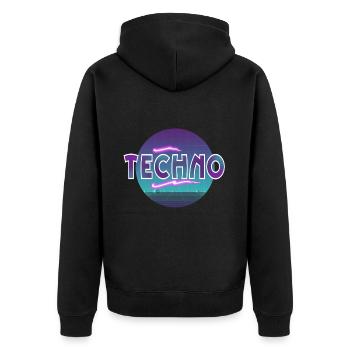 Techno - Veste à capuche bio Premium Unisexe - noir - Dos - Nico (187cm)