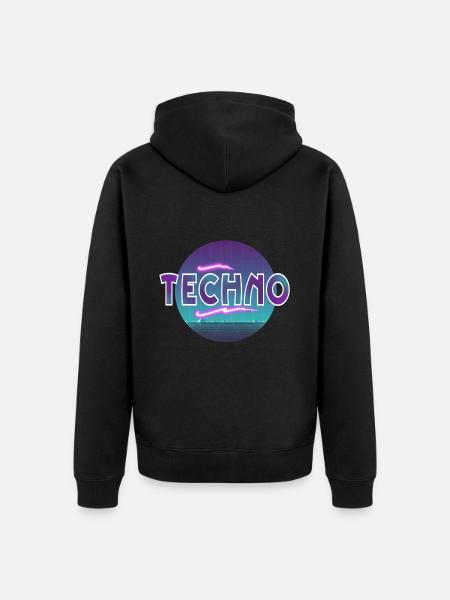 Techno - Veste à capuche bio Premium Unisexe - noir
