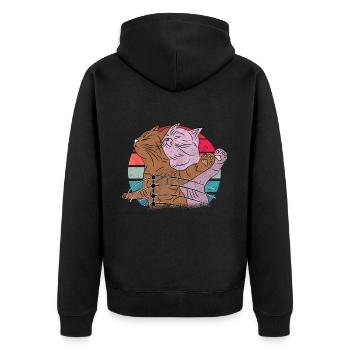 cute cats kitten in titanic pose cute cat - Unisex Premium Organic Zip Hoodie - black - Back - Nico (187cm)