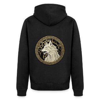 Valhalla Loup Loups Runes d’Odin Boussole nordique - Veste à capuche bio Premium Unisexe - noir - Dos - Nico (187cm)