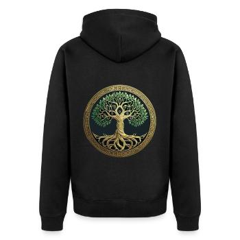 Arbre de Vie Viking Midgard Thor Valhalla - Veste à capuche bio Premium Unisexe - noir - Dos - Nico (187cm)