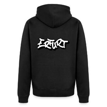 Erfurt Tag - Unisex Premium Bio Zip Hoodie - Schwarz - Hinten - Nico (187cm)