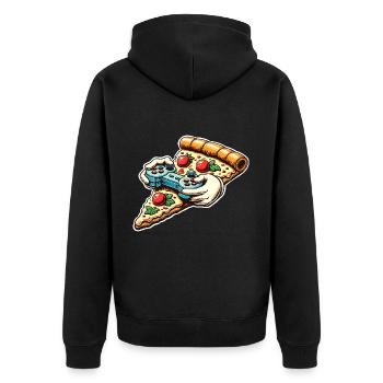 Pizza Gaming Gamer - Unisex Premium Bio Zip Hoodie - Schwarz - Hinten - Nico (187cm)