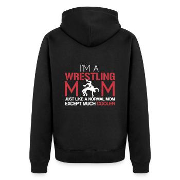 Wrestling Mom Is Cooler - Unisex Premium Organic Zip Hoodie - black - Back - Nico (187cm)