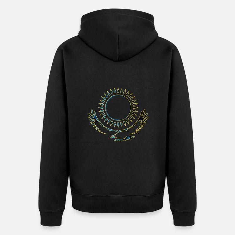 Kasachstan Adler edel - Unisex Premium Bio Zip Hoodie - Schwarz
