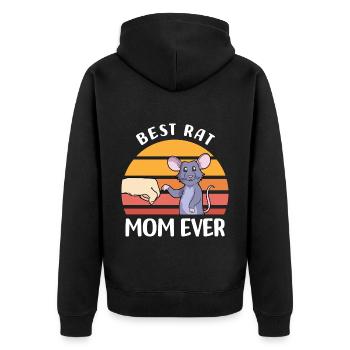 Rats Pets | Rat Animals Rodents Gifts - Unisex Premium Organic Zip Hoodie - black - Back - Nico (187cm)