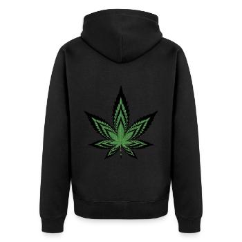 Feuille de Canabis - Veste à capuche bio Premium Unisexe - noir - Dos - Nico (187cm)
