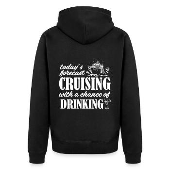 Cruising with a chance of Drinking Cruise - Unisex Premium Organic Zip Hoodie - black - Back - Nico (187cm)