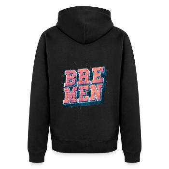 Brême Allemagne City Font Vintage Rétro - Veste à capuche bio Premium Unisexe - noir - Dos - Nico (187cm)
