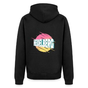 Heidelberg Allemagne City Font Vintage Rétro - Veste à capuche bio Premium Unisexe - noir - Dos - Nico (187cm)