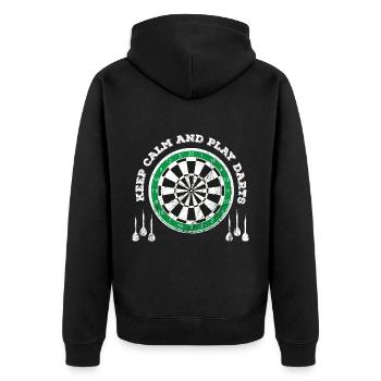 Dart Darts Dartboard Dartboard Throw Arrow - Unisex Premium Organic Zip Hoodie - black - Back - Nico (187cm)