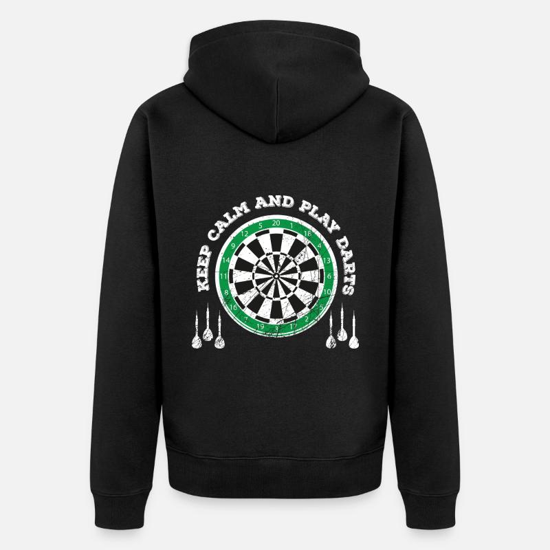 Fléchettes Fléchettes Dartboard Lancer Flèche - Veste à capuche bio Premium Unisexe - noir
