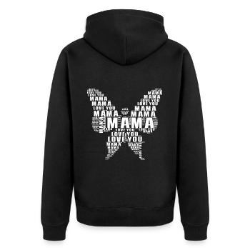 Mama Muttertag Geschenkidee Schwanger - Unisex Premium Bio Zip Hoodie - Schwarz - Hinten - Nico (187cm)