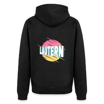 Lautern Kaiserslautern Germany City Font - Unisex Premium Organic Zip Hoodie - black - Back - Nico (187cm)