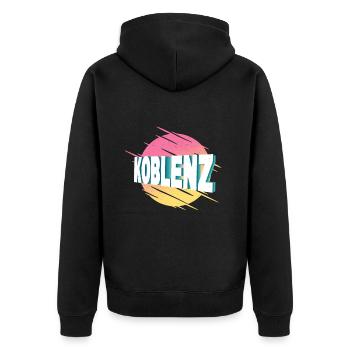 Koblenz Germany City Font Vintage Retro - Unisex Premium Organic Zip Hoodie - black - Back - Nico (187cm)