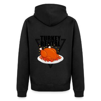 Turkey Rental Thanksgiving Thanksgiving - Unisex Premium Organic Zip Hoodie - black - Back - Nico (187cm)