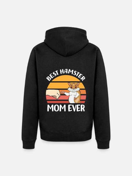 Hamster Mom - Unisex Premium Organic Zip Hoodie - black