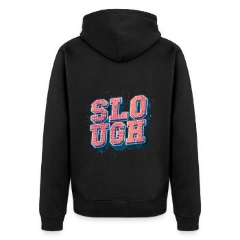 Slough Angleterre UK City Font Vintage Rétro - Veste à capuche bio Premium Unisexe - noir - Dos - Nico (187cm)