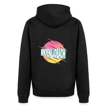 Mönchengladbach Germany City Font Vintage - Unisex Premium Organic Zip Hoodie - black - Back - Nico (187cm)