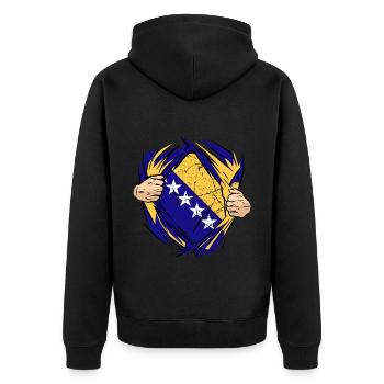 Fiers Bosniaques Bosnie-Herzégovine - Veste à capuche bio Premium Unisexe - noir - Dos - Nico (187cm)