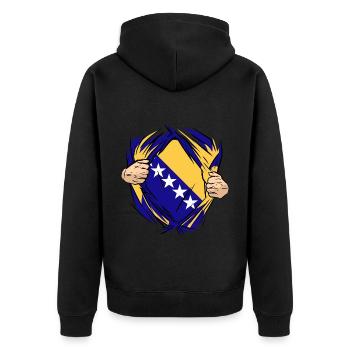 Fiers Bosniaques Bosnie-Herzégovine - Veste à capuche bio Premium Unisexe - noir - Dos - Nico (187cm)