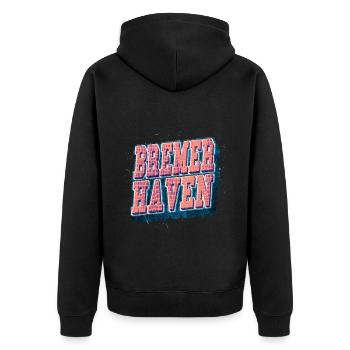 Bremerhaven Allemagne City Font Vintage - Veste à capuche bio Premium Unisexe - noir - Dos - Nico (187cm)