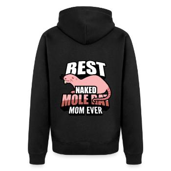 Maman taupe nue | Animaux de compagnie Animaux de rongeurs Cadeau - Veste à capuche bio Premium Unisexe - noir - Dos - Nico (187cm)