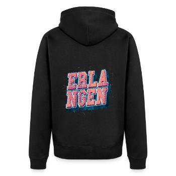 Erlangen Allemagne City Font Vintage Retro - Veste à capuche bio Premium Unisexe - noir - Dos - Nico (187cm)