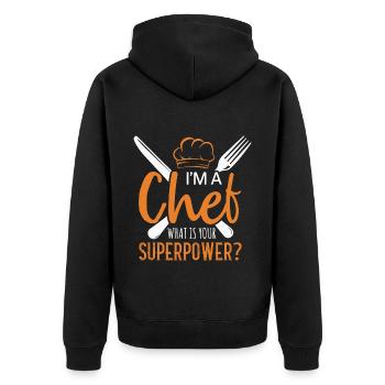 Chef Chef Chef Cuisine Drôle de dicton - Veste à capuche bio Premium Unisexe - noir - Dos - Nico (187cm)