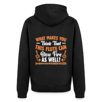 Vous fait penser que cette flûte tire aussi - Veste à capuche bio Premium Unisexe - noir - Dos - Nico (187cm)