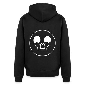 Emoji sketch thick cheeks white - Unisex Premium Organic Zip Hoodie - black - Back - Nico (187cm)
