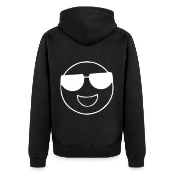 Emoji croquis lunettes de soleil blanc - Veste à capuche bio Premium Unisexe - noir - Dos - Nico (187cm)