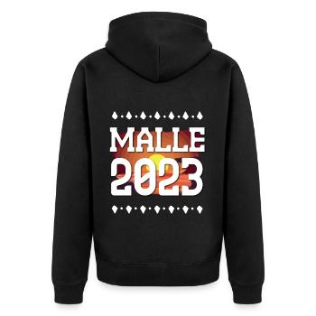 Malle 2023 - Unisex Premium Organic Zip Hoodie - black - Back - Nico (187cm)